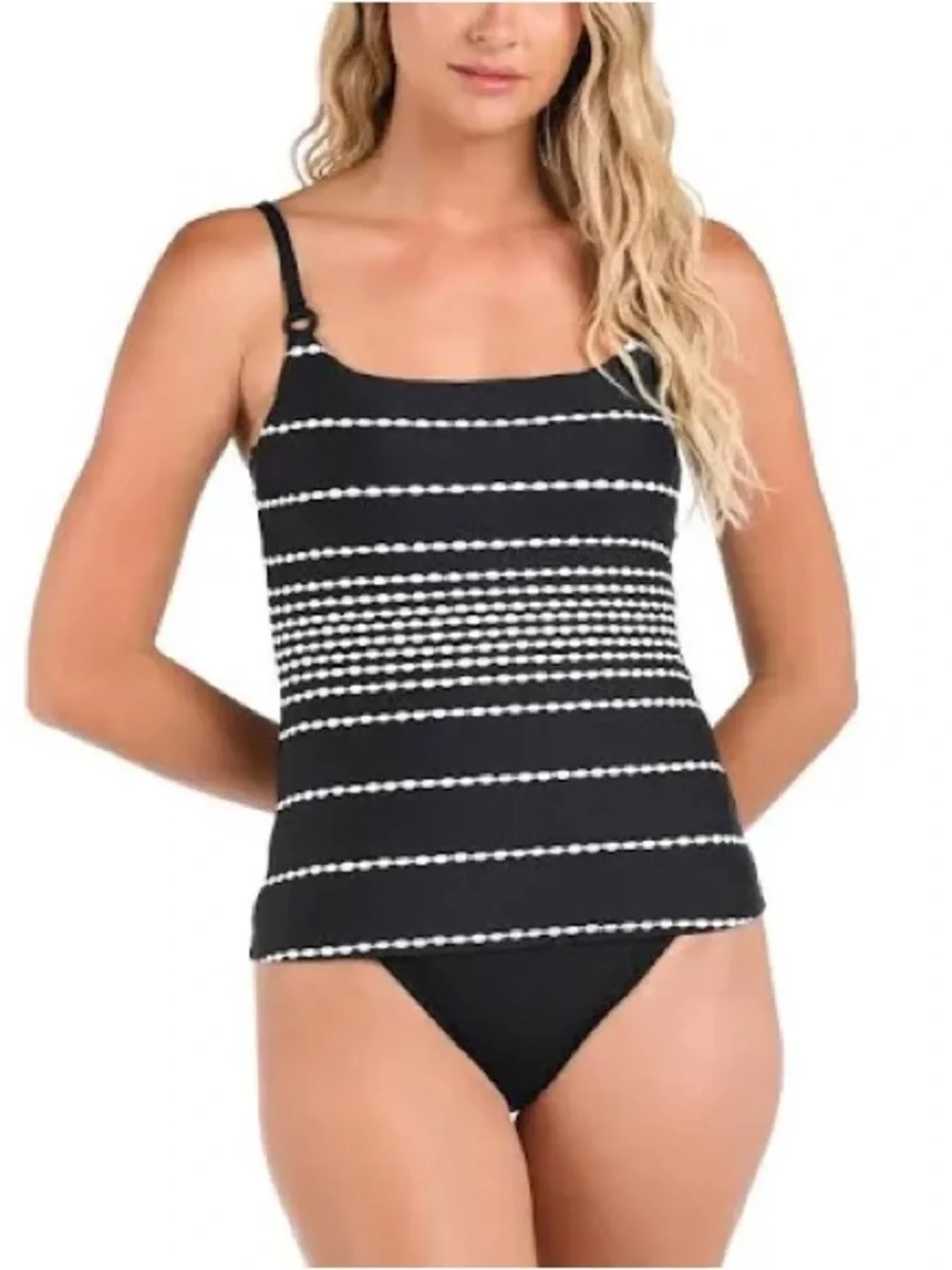 La Blanca City Lights Tankini Swimsuit Top in Black and White Size 16 Like New! - Picture 3 of 14